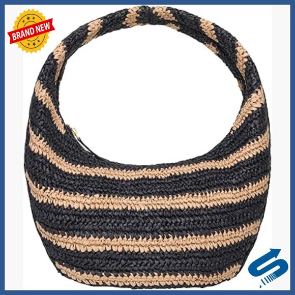 Paper Raffia Hobo Handbag Fully Lined Zipper Closure One Size
